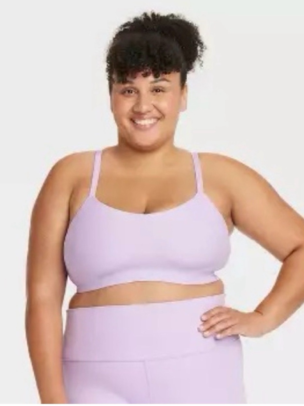 Women’s Everyday Soft Light Support Strappy Sports Bra - Light Purple